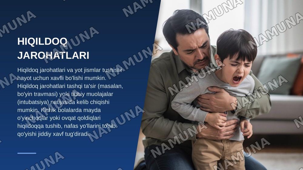 Mavzu:Halqum va hiqildoq kasalliklari bilan og'rigan bemorlarda hamshiralik ishi
O'.B.K:Xalqum tuzilishi va vazifalarini.Burun-halqum kasalliklarini.Og'iz-halqum kasalliklarini.Halqum-xiqildoq kasalliklarini.Hiqildoq jarohatlari va unga yot jismlar tushishiniO'tkir va surunkali laringitlarniSoxta va — zamonaviy taqdimot, 8-slayd