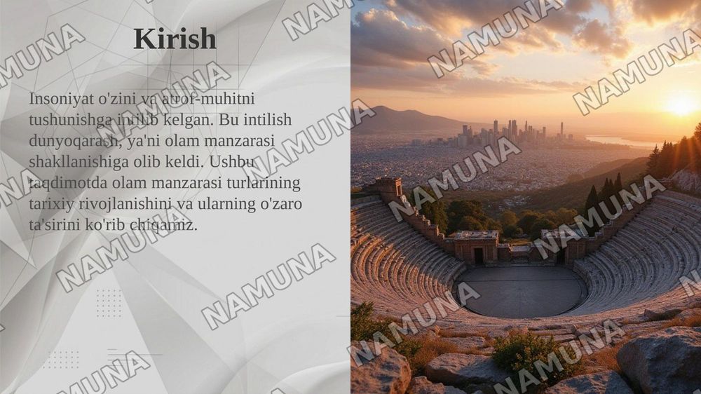 Olam manzarasi va uning tarixiy turlari — taqdimot, 3-slayd
