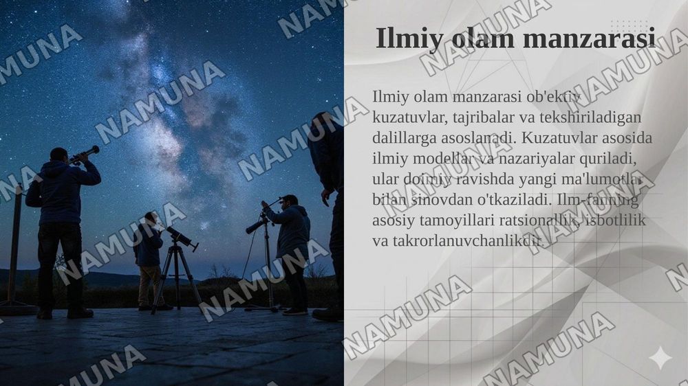 Olam manzarasi va uning tarixiy turlari — taqdimot, 7-slayd