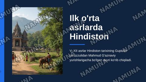 Ilk o'rta asrlarda hindiston — zamonaviy taqdimot