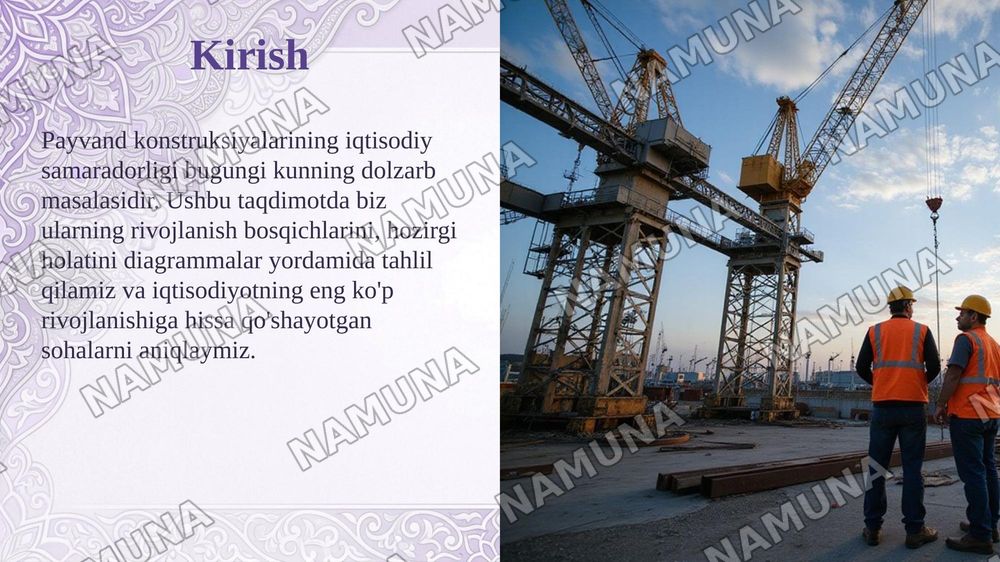 Payvand konstruksiyalarini iqtisodiy samaradorligi — taqdimot, 3-slayd