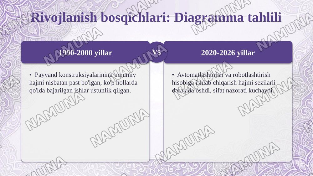 Payvand konstruksiyalarini iqtisodiy samaradorligi — taqdimot, 5-slayd