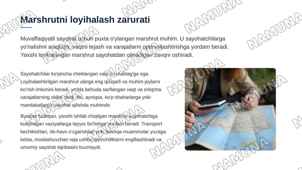 Turistik marshrutlarni ishlab chiqish va tamoyillari — zamonaviy taqdimot, 4-slayd