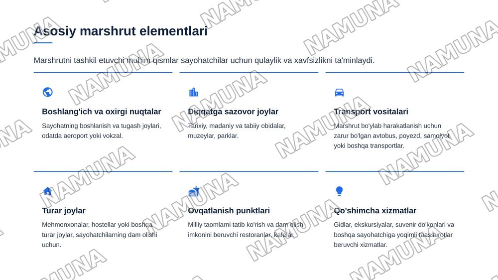 Turistik marshrutlarni ishlab chiqish va tamoyillari — zamonaviy taqdimot, 6-slayd