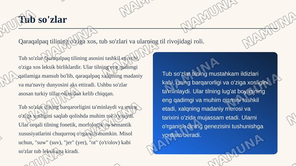 Qaraqalpaq tiliniń leksikalıq quramı — zamonaviy taqdimot, 5-slayd