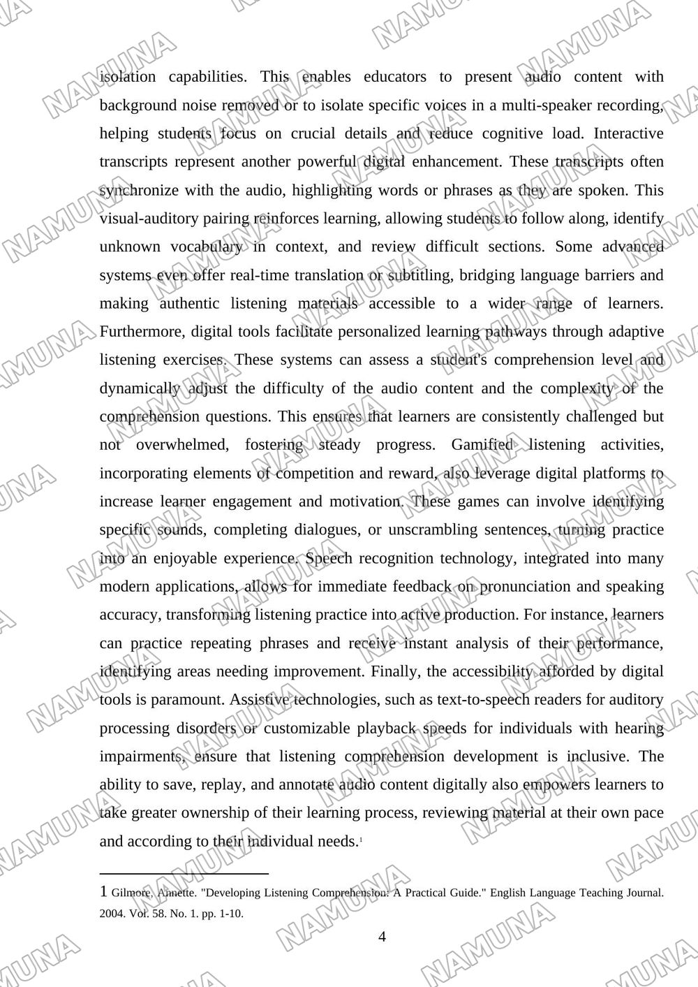Technology for teaching listening comprehension — mustaqil ish, 4-varaq