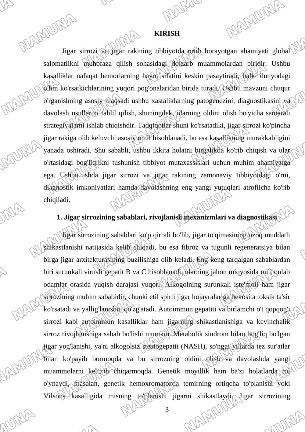 Jigar sirrozi.Jigar raki — referat, 3-varaq