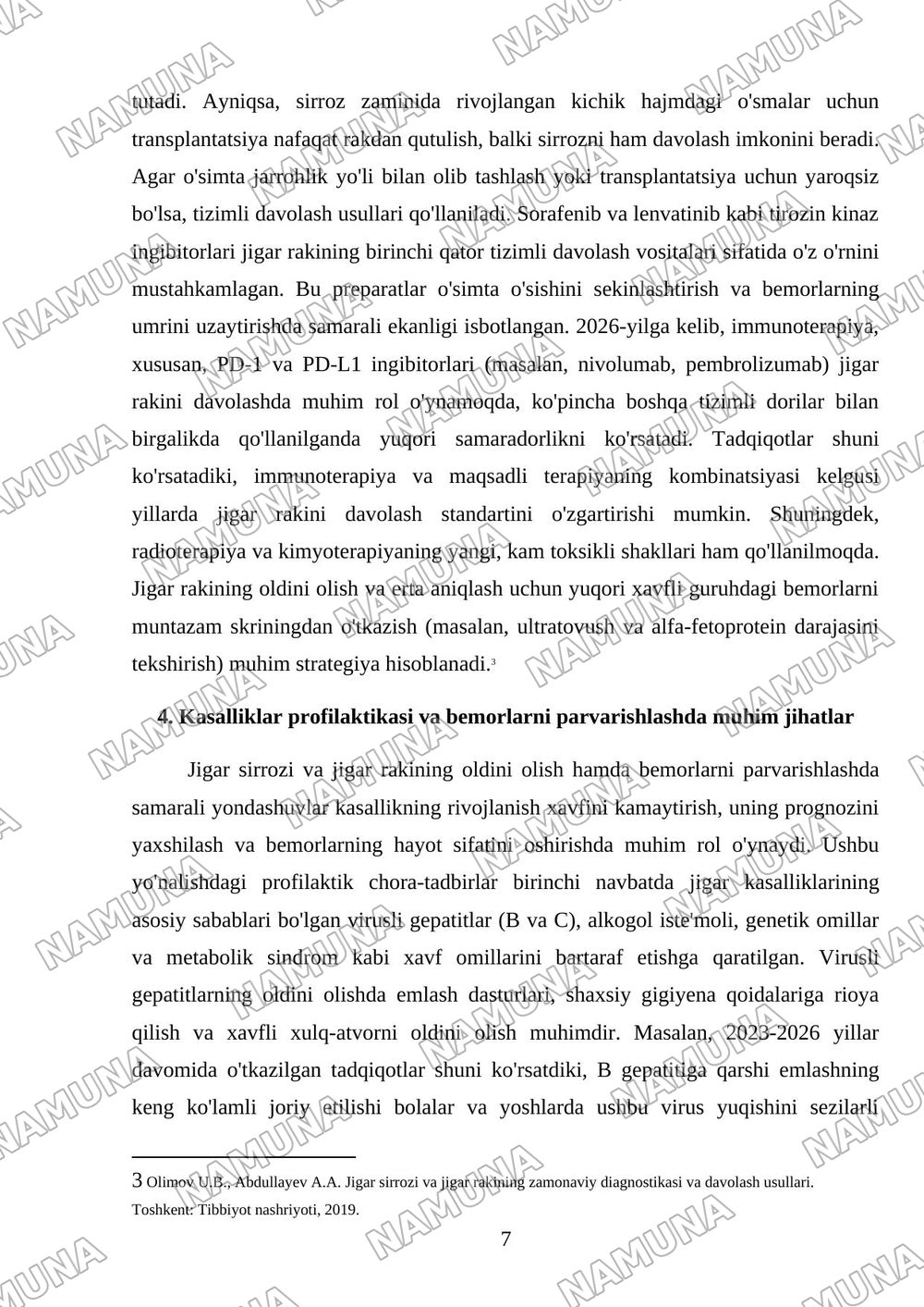 Jigar sirrozi.Jigar raki — referat, 7-varaq