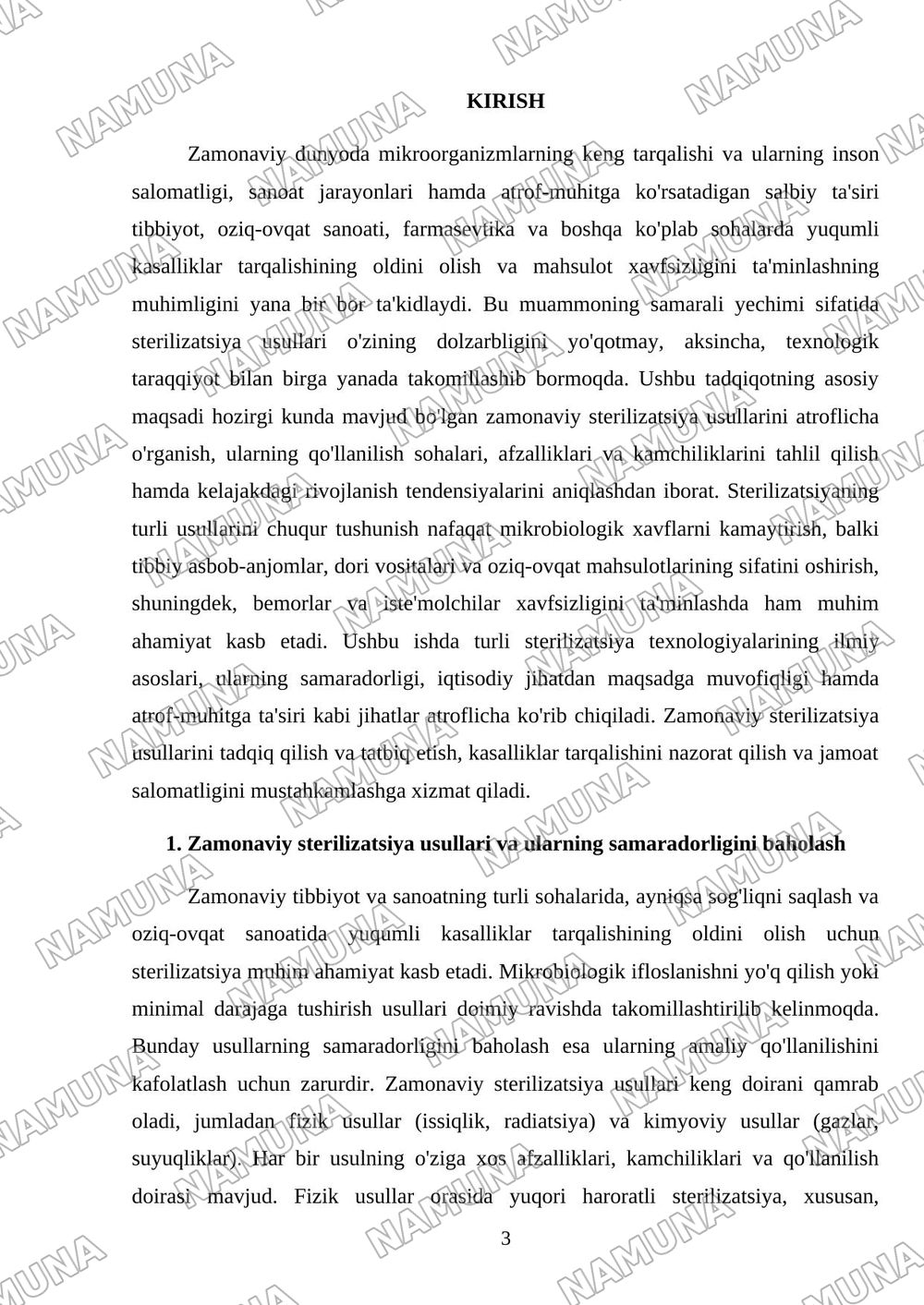 Zamonaviy sterilizatsiya usullari — mustaqil ish, 3-varaq