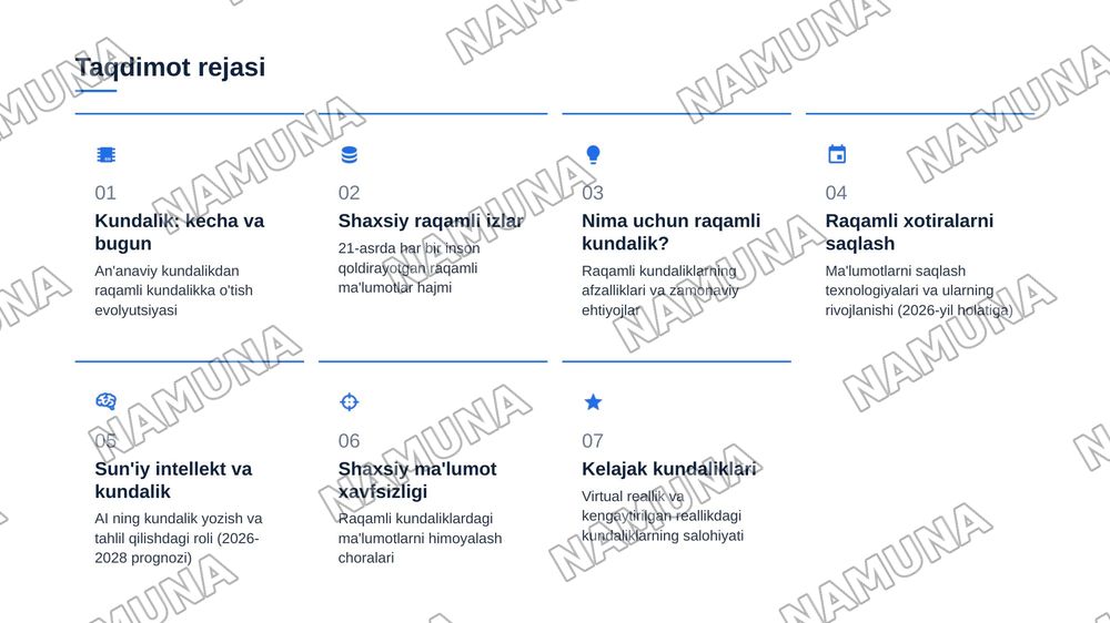 21 asr kundaligi — zamonaviy taqdimot, 2-slayd