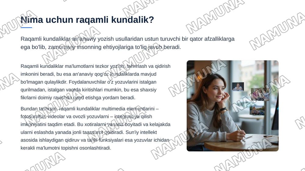 21 asr kundaligi — zamonaviy taqdimot, 5-slayd