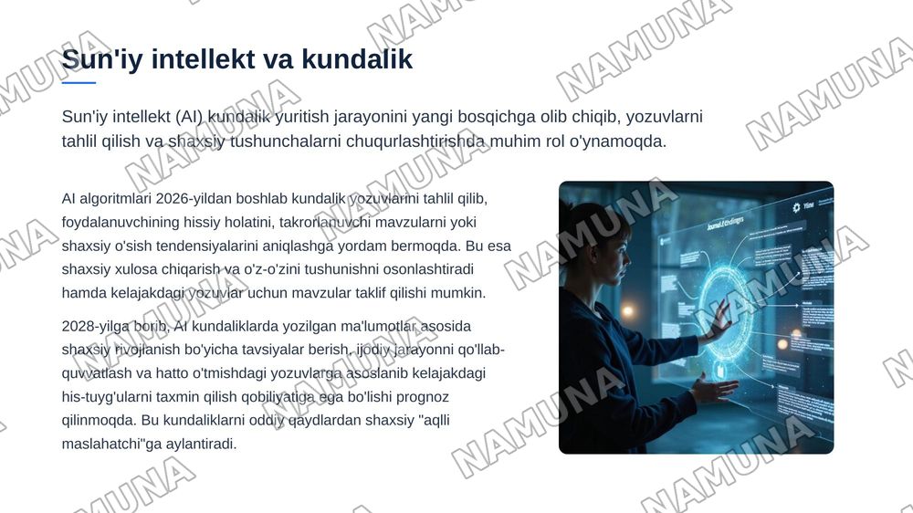 21 asr kundaligi — zamonaviy taqdimot, 7-slayd