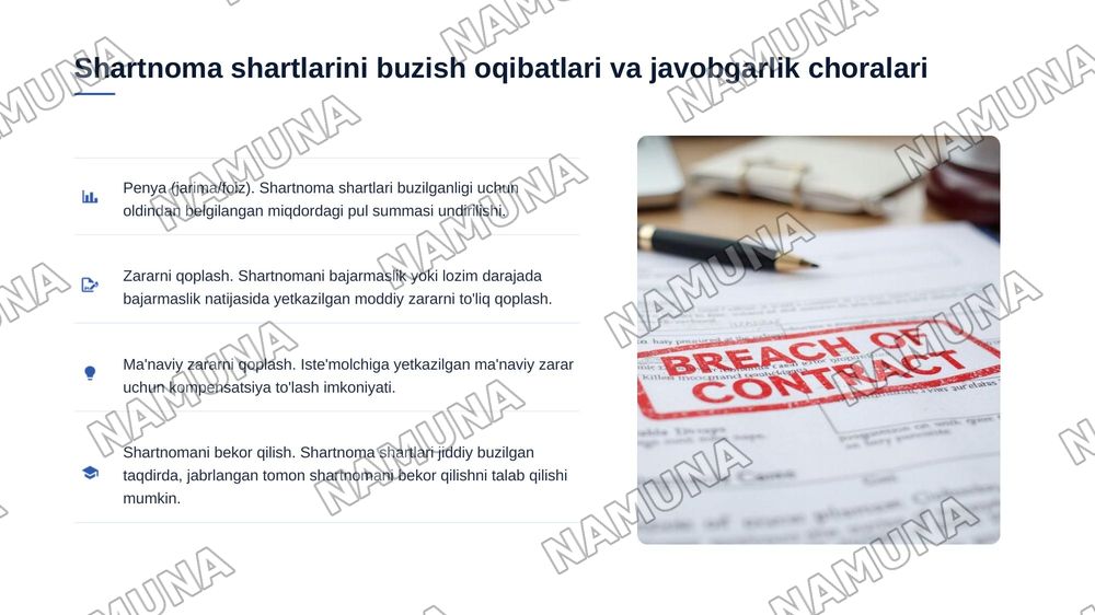 Chakana oldi-sotdi shartnomasi — zamonaviy taqdimot, 8-slayd