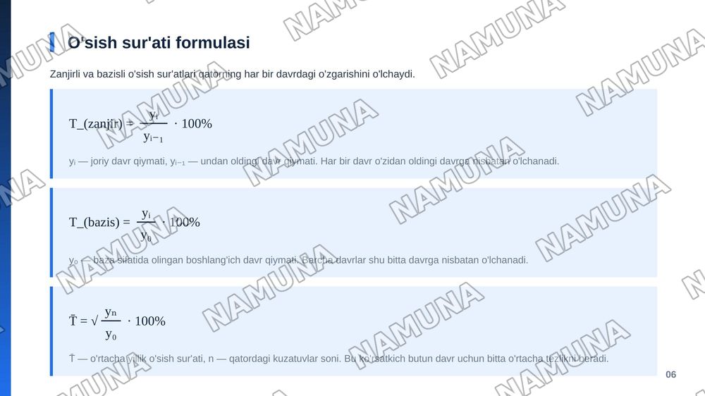Vaqt qatorlarini statistik oʻrganish usullari — zamonaviy taqdimot, 7-slayd