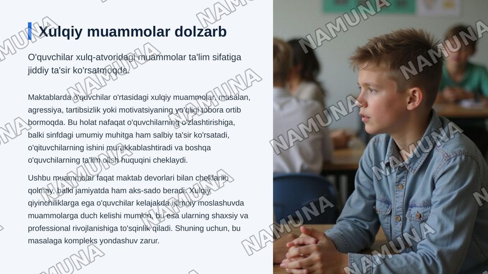 O’quvchilar xulq atvorini tasniflash va proaktiv va reaktiv xulq boshqaruv — zamonaviy taqdimot, 3-slayd