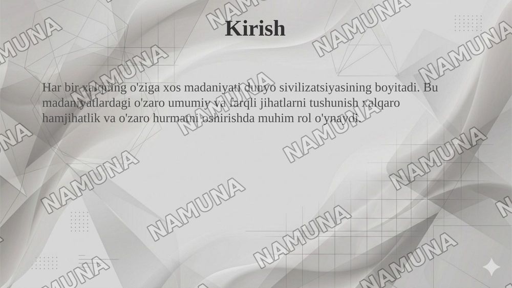 Dunyo xalqlarining madaniyatlari. Umumiylik va farqlari — taqdimot, 3-slayd