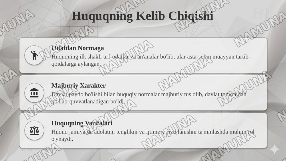 Davlat va huquqning vujudga kelish — taqdimot, 8-slayd