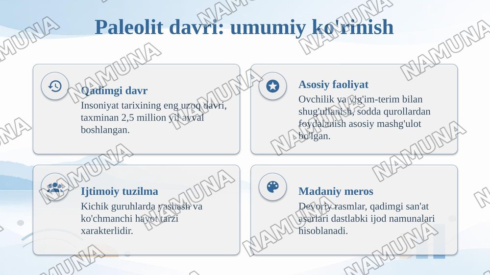 Paleolt davri arxeologeyasi — taqdimot, 4-slayd