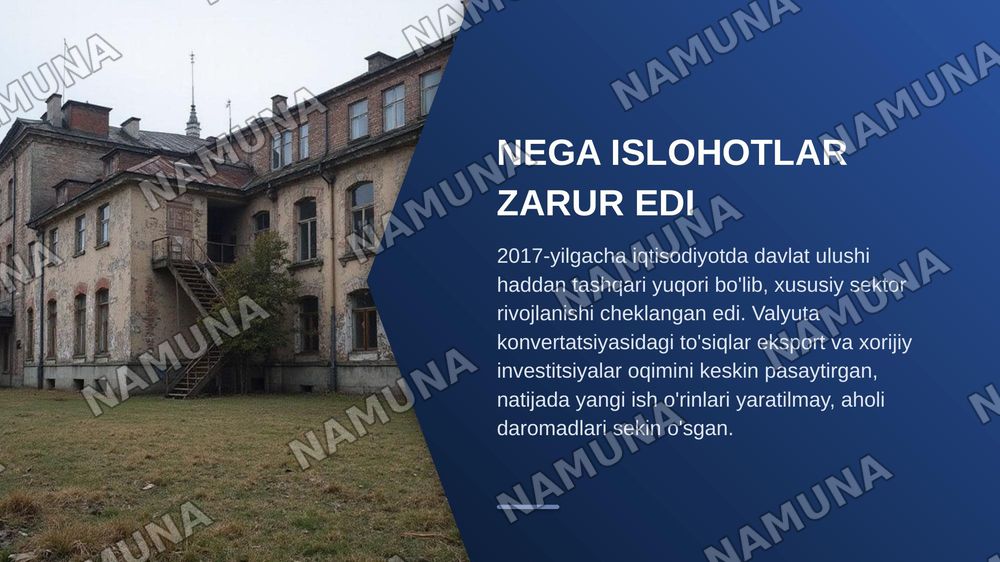 Ózbekiston Respublikasida ijtimoiy-iqtisodiy islohotlar — zamonaviy taqdimot, 3-slayd