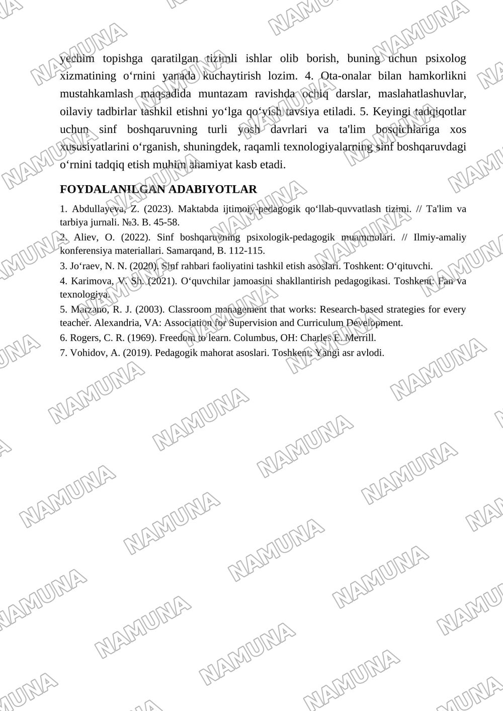 Sinf boshqarishning pedagogik asoslari — maqola, 5-varaq