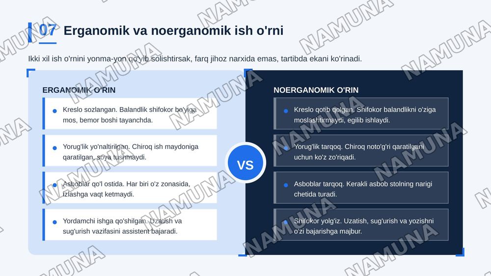 Stomatologiyada ish o’rni va erganomika — zamonaviy taqdimot, 8-slayd