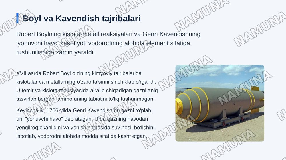 vodorod haqida tarixiy malumot — zamonaviy taqdimot, 5-slayd