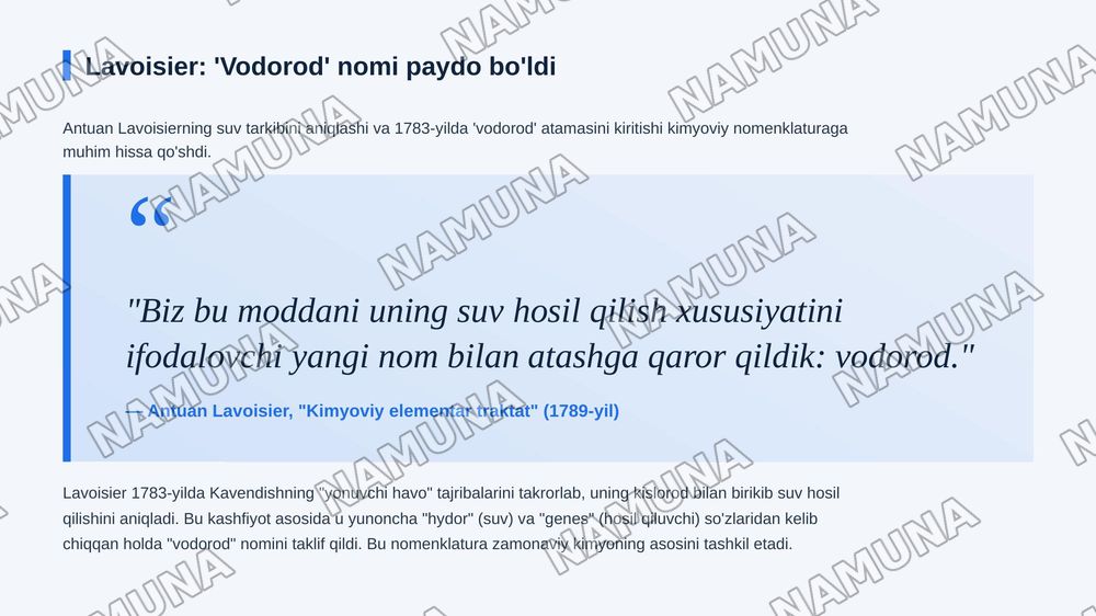 vodorod haqida tarixiy malumot — zamonaviy taqdimot, 6-slayd