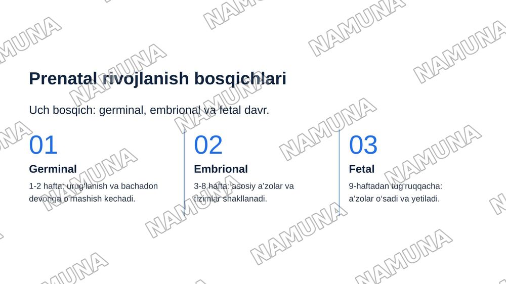 Prenatal davrining fiziologik ko‘rsatkichlarini tahlili. — zamonaviy taqdimot, 4-slayd