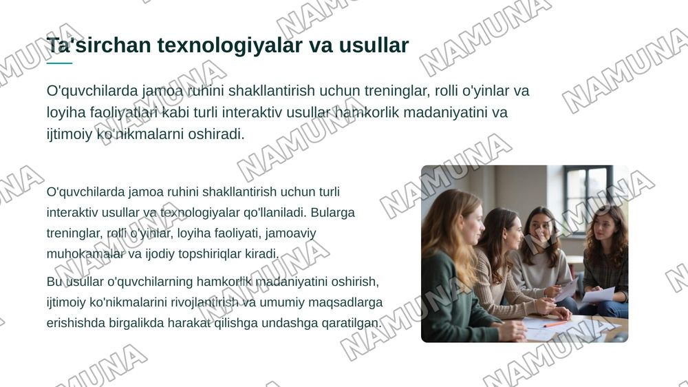 Sinf jamoasini shakllantirish texnologiyalari — zamonaviy taqdimot, 6-slayd