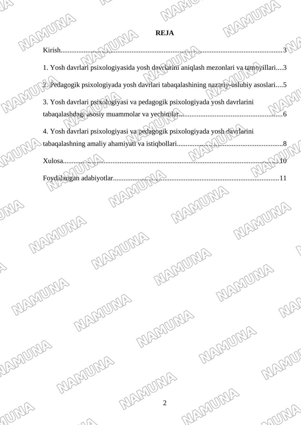 Yosh davrlar psixalogiyasi va pedagogik psixalogiyada yosh davrlarini tabaqalash muammolari — mustaqil ish, 2-varaq