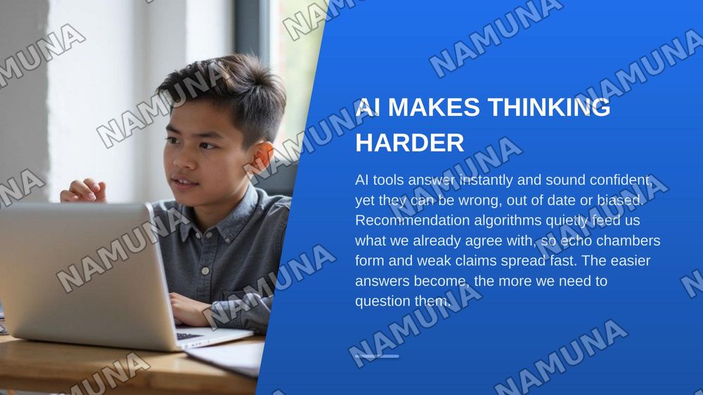 Critical Thinking in the AI Era — zamonaviy taqdimot, 3-slayd