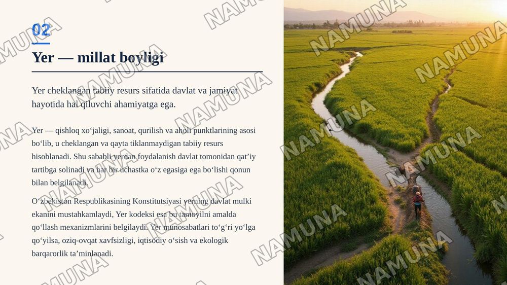Oʻzbekiston Respublikasi Yer kodeksi — zamonaviy taqdimot, 3-slayd