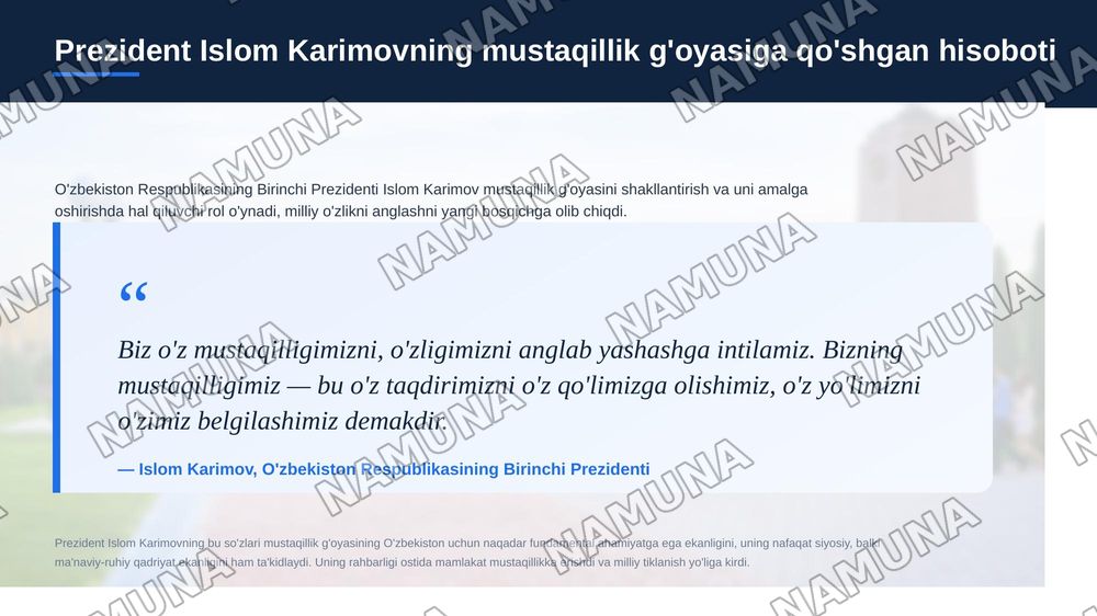 O'zbekistonda mustaqillik g'oyalarining tarixiy asoslari — zamonaviy taqdimot, 8-slayd