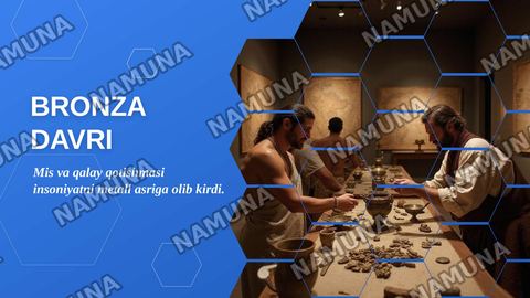 Insoniyat tarixiy rivojlanishida Bronza davrining oʻrni va roʻli boʻyicha koʻrgazmalar tayyorlash. — zamonaviy taqdimot