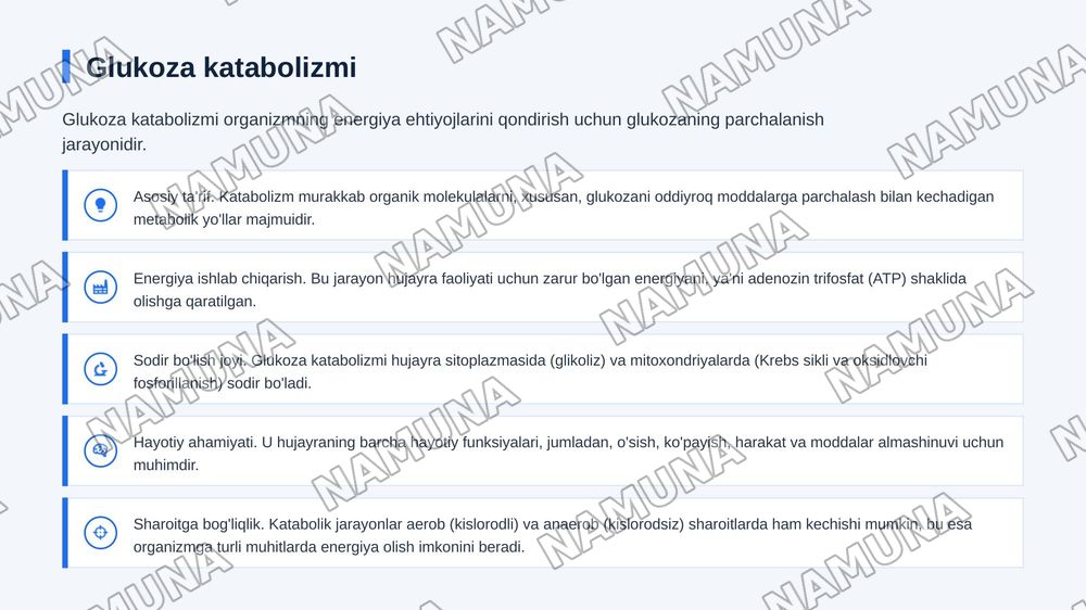 Glukoza katabalizmi va glukogenez — zamonaviy taqdimot, 4-slayd