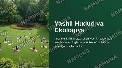 Yashil hudud va ekalogia — zamonaviy taqdimot