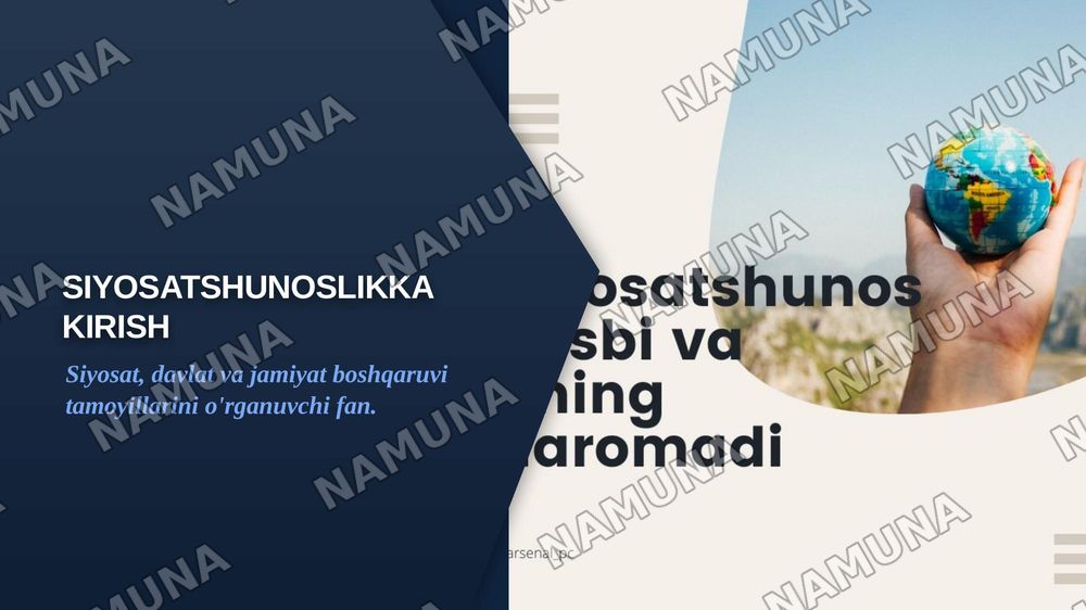 Siyosatshunoslikka kirish — zamonaviy taqdimot, 1-slayd