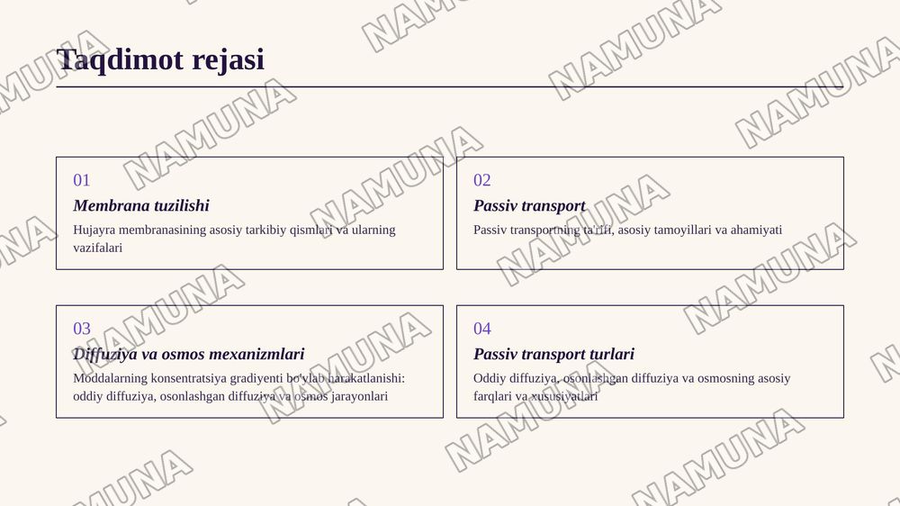 Hujayra membranasi orqali moddalarning
o'tishi. Passiv transport. — zamonaviy taqdimot, 2-slayd