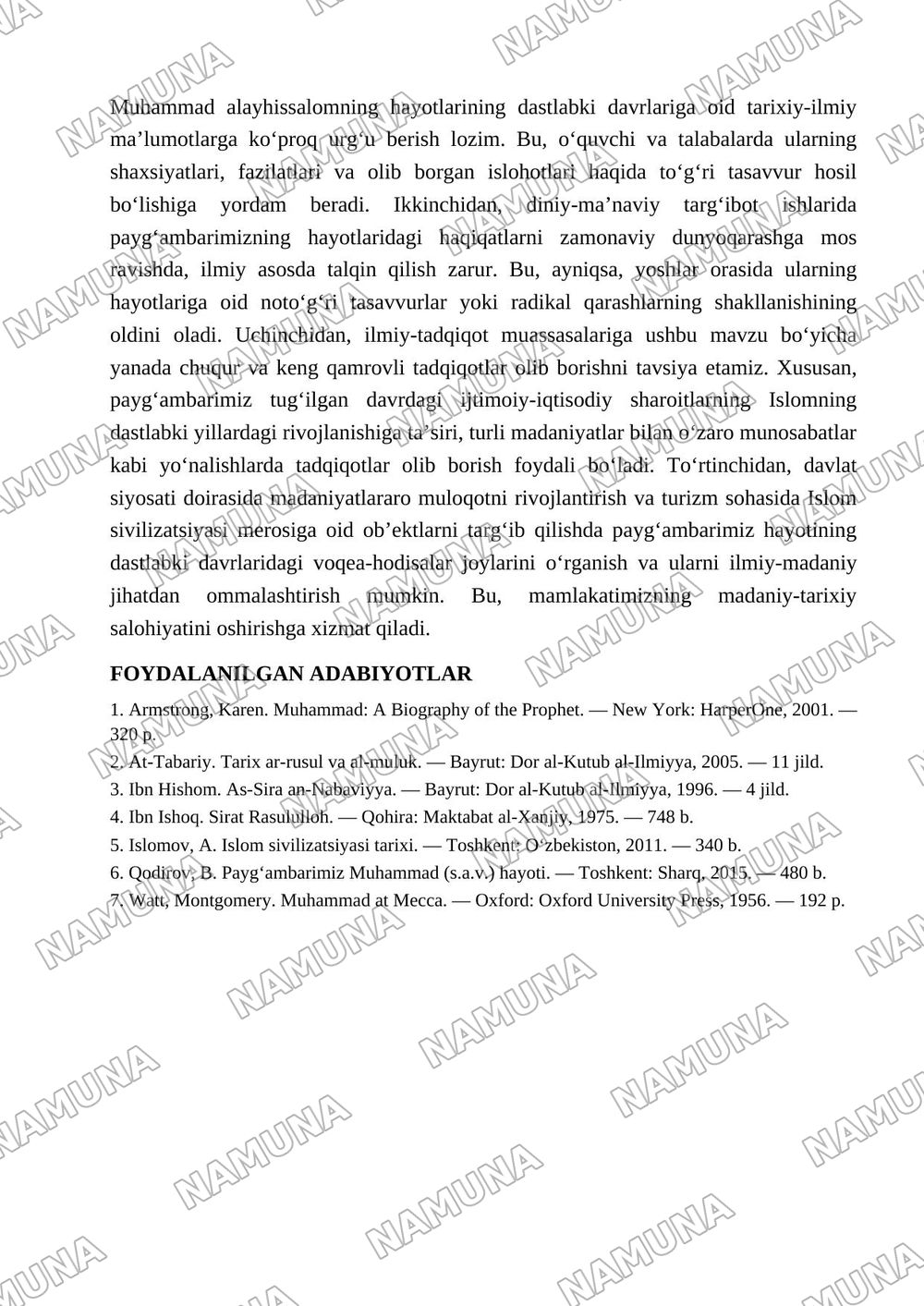 Islom payg’ambarining tug’ilishi hayoti va haqiqati tahlili — maqola, 6-varaq