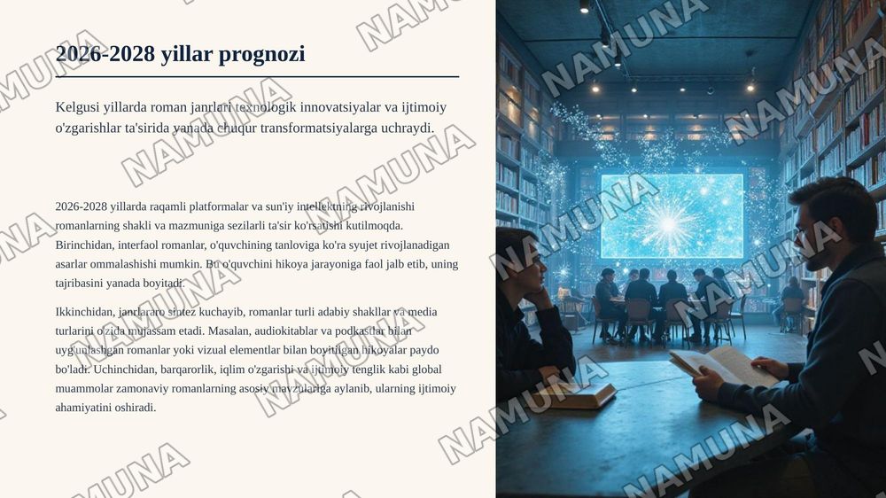 Roman va janr — zamonaviy taqdimot, 6-slayd