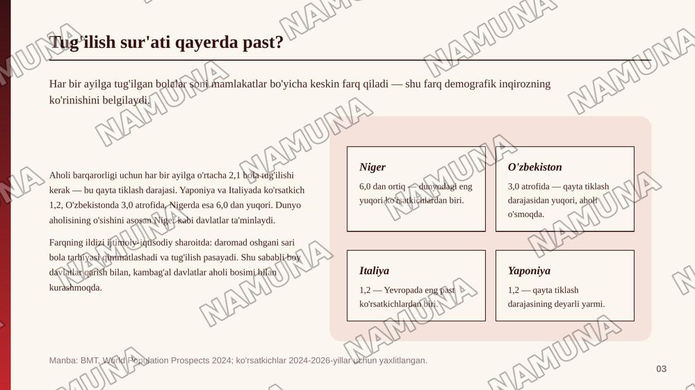 Zamonaviy demografik inqirozlar: sabablari va yechimlari — zamonaviy taqdimot, 4-slayd