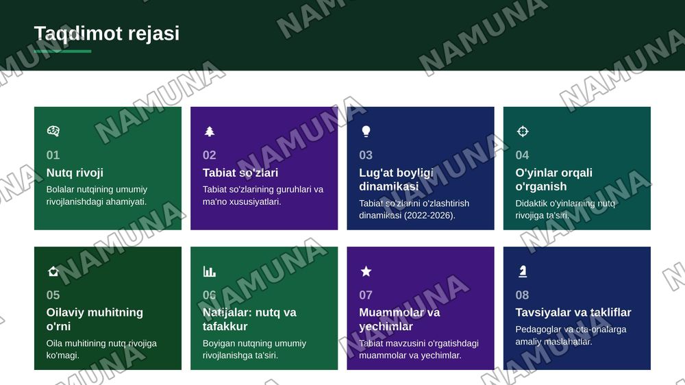 Bolalar nutqini boyitishda tabiat haqidagi sõzlarning õrni — zamonaviy taqdimot, 2-slayd