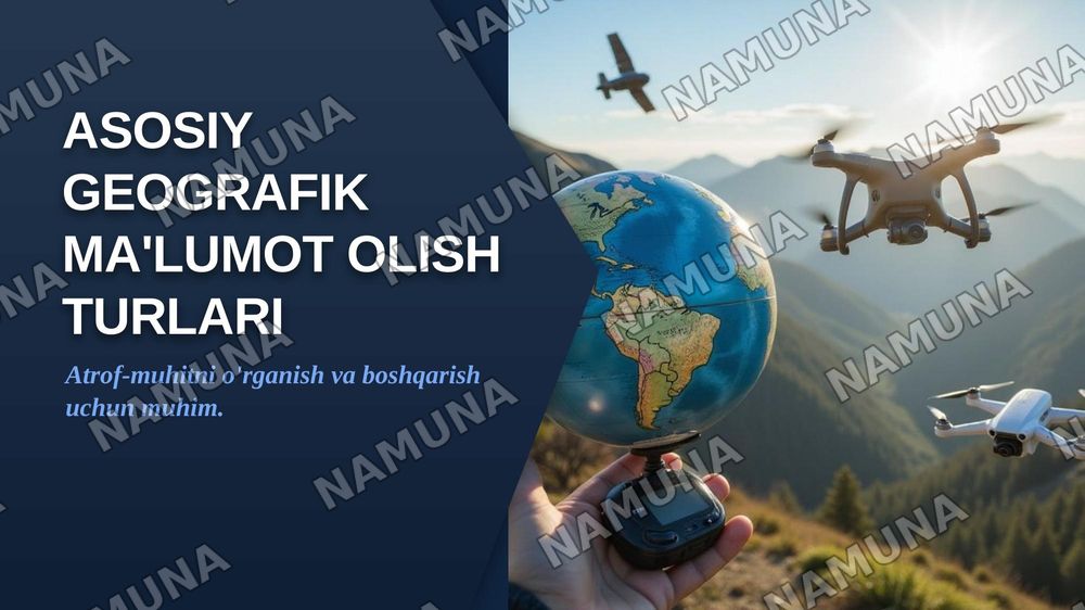 Asosiy geografik ma'lumot olish turlari — zamonaviy taqdimot, 1-slayd