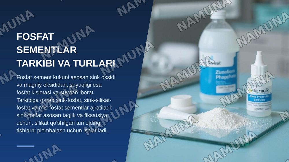 Ajratuvchi va davolovchi tagliklar. Phoshpat sement asosli plomba ashyolari. Turlari, tarkibi, xususiyatlari — zamonaviy taqdimot, 4-slayd