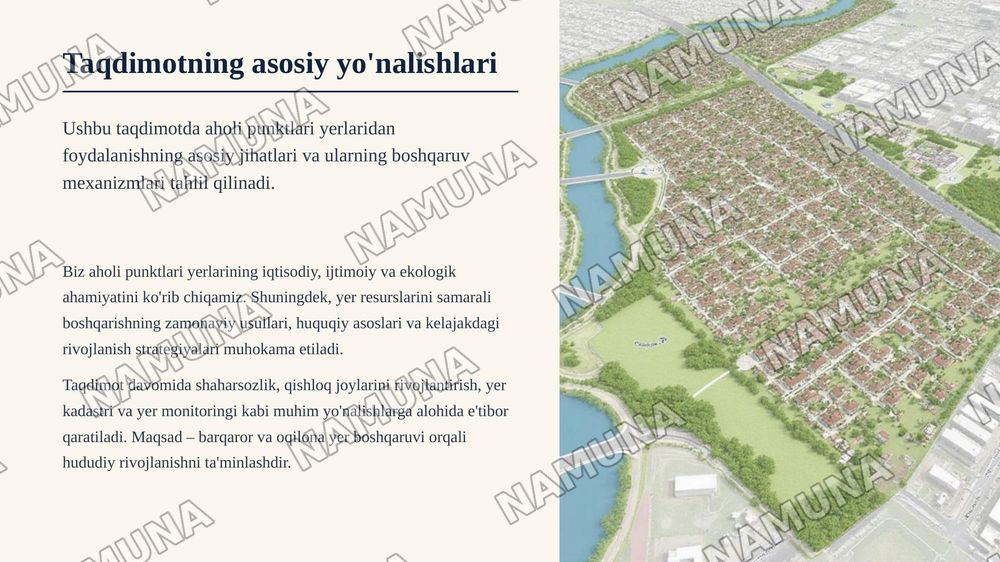 Aholi punktlari yerlaridan foydalanish va boshqarish. — zamonaviy taqdimot, 5-slayd
