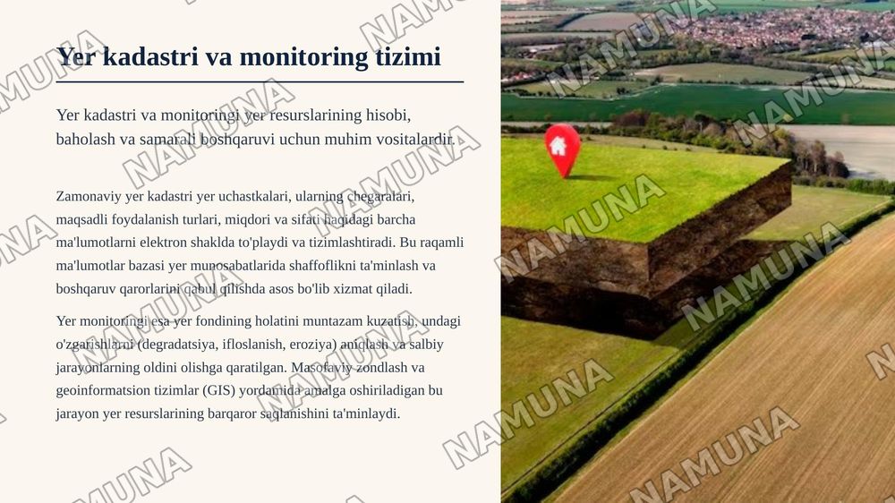 Aholi punktlari yerlaridan foydalanish va boshqarish. — zamonaviy taqdimot, 8-slayd