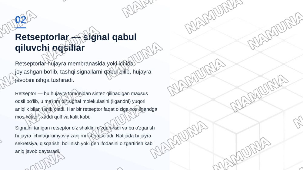 Retseptorlar haqida umumiy tushuncha ionotrop retseptorlar intrasellular retseptorlar — zamonaviy taqdimot, 3-slayd