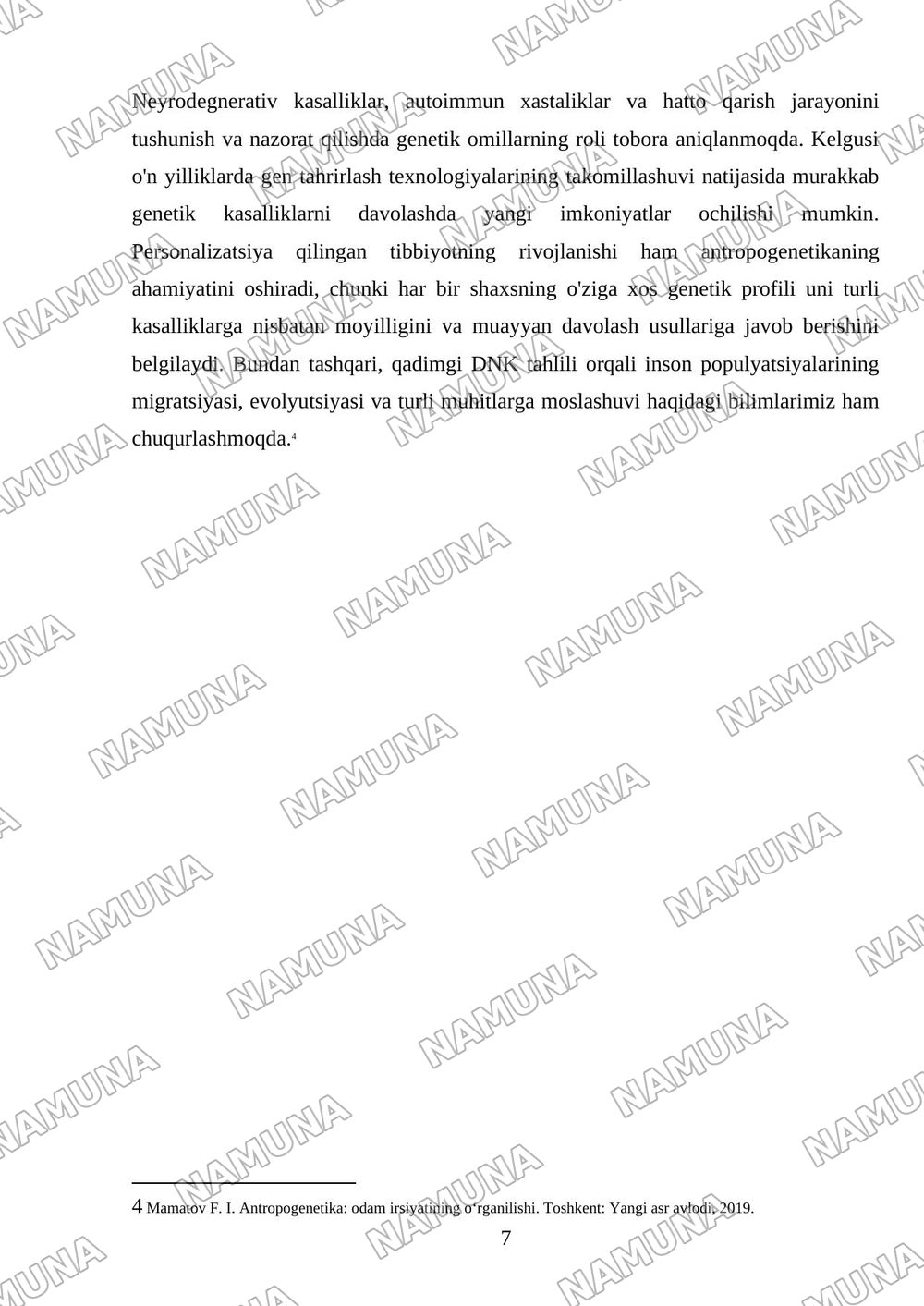 Anrtropogenetika usullari — mustaqil ish, 7-varaq