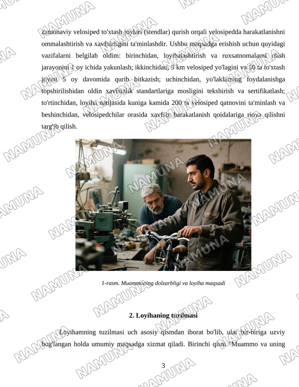 Velosiped uchun ham xavfsiz joy kerak — loyiha ishi, 3-varaq