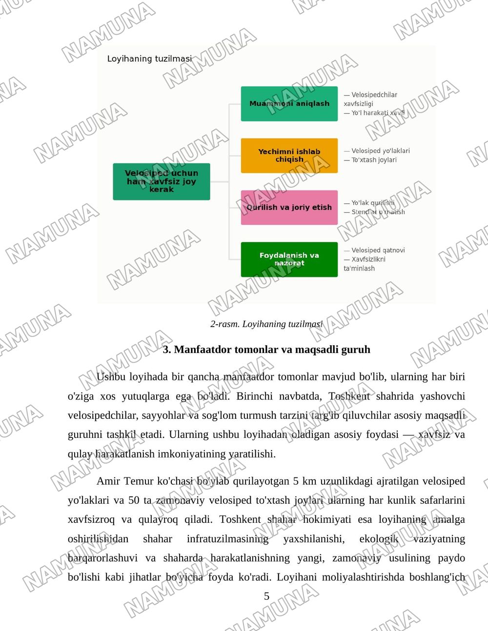 Velosiped uchun ham xavfsiz joy kerak — loyiha ishi, 5-varaq